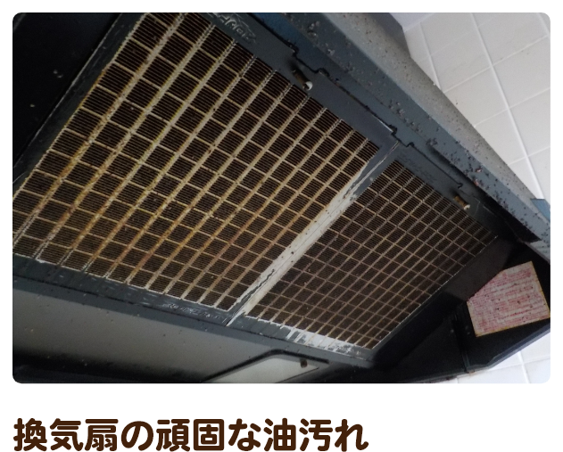 換気扇の頑固な油汚れ